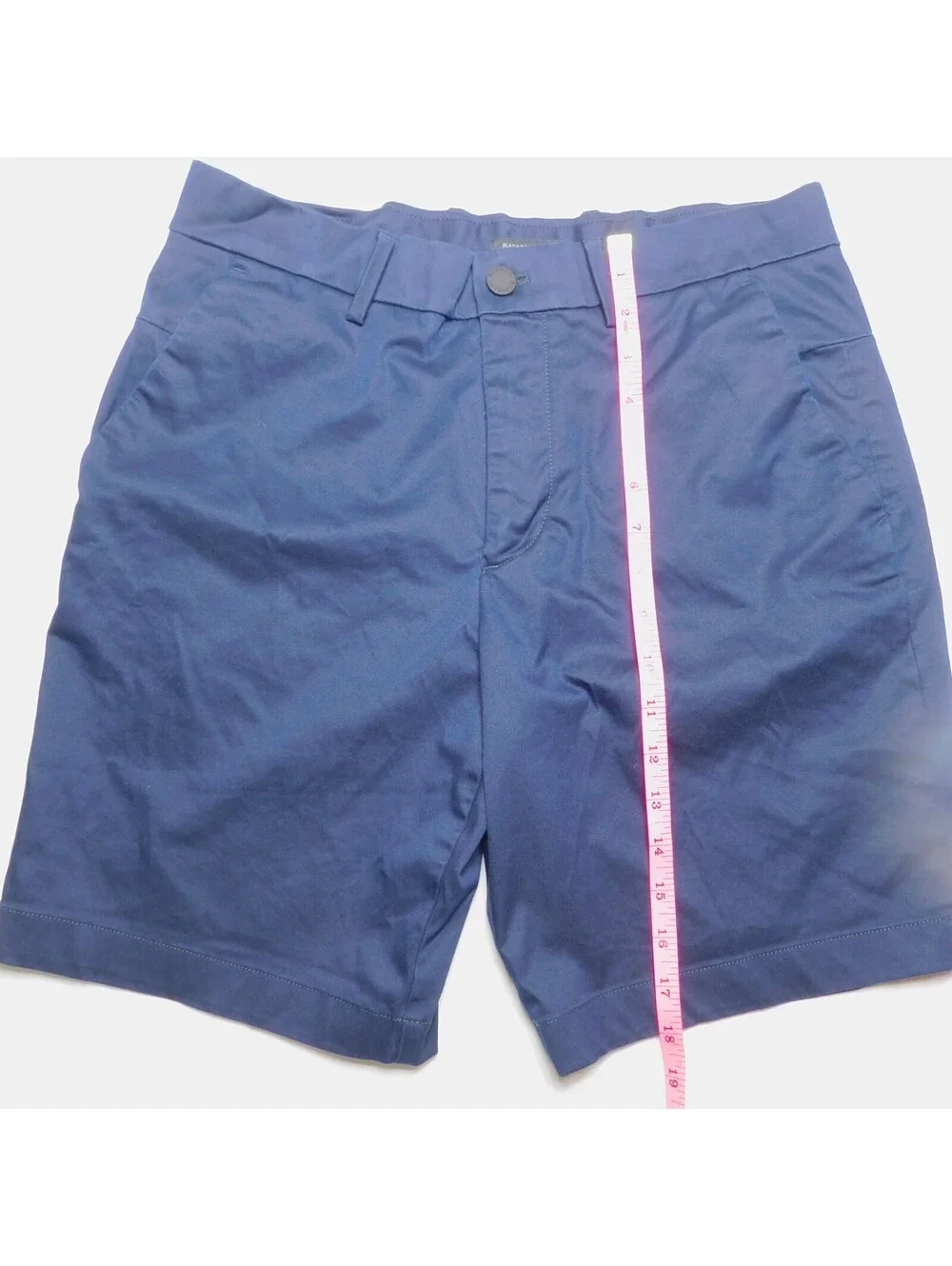 Banana Republic Aiden Short Mens 31 Navy Blue Chino Cotton Blend Casual Golf